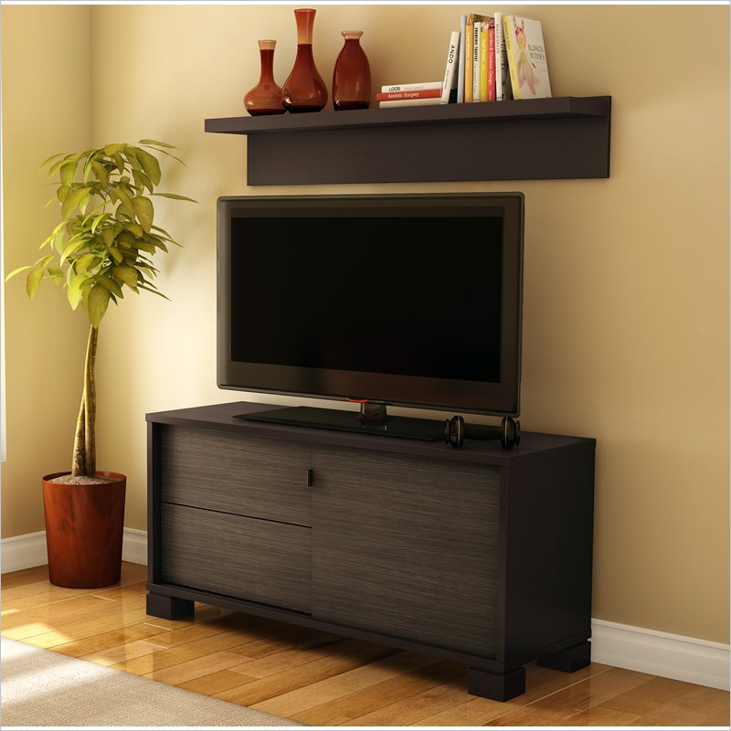 South Shore Agora Collection TV Stand Chocolate Brown