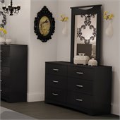 South Shore Maddox Dresser and Mirror Set in Black