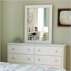 South Shore Breakwater Dresser and Mirror Set in White
