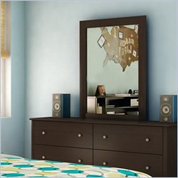 South Shore Breakwater Dresser and Mirror Set in Chocolate
