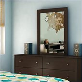 South Shore Breakwater Dresser and Mirror Set in Chocolate
