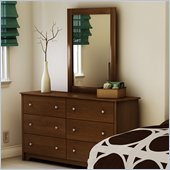 South Shore Concord Dresser and Mirror Set in Sumptous Cherry