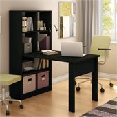 South Shore Annexe Work Table and Storage Unit Combo in Pure Black