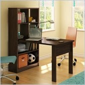 South Shore Annexe Work Table and Storage Unit Combo in Mocha
