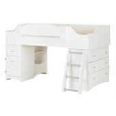 South Shore Imagine Twin Loft Bed in Pure White