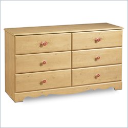 South Shore Lily Rose Double Dresser in Romantic Pine