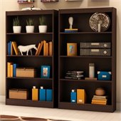 South Shore Vintage 2 Piece 4 Shelf Wall Bookcase Set in Chocolate