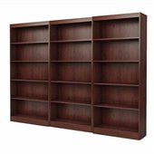 South Shore Office 5 Shelf Wall Bookcase in Royal Cherry