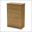 ADD TO YOUR SET: South Shore Breakwater 5 Drawer Chest in Harvest Maple