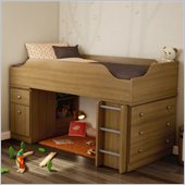 South Shore Treehouse Twin Loft Bed in Harvest Maple