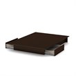 ADD TO YOUR SET: South Shore Back Bay Contemporary Queen Platform Storage Bed Frame Only in Dark Chocolate Finish