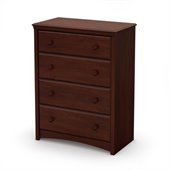 South Shore Sweet Morning 4 Drawer Chest in Royal Cherry