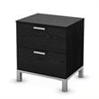 ADD TO YOUR SET: South Shore Flexible 2 Drawer Nightstand in Black Oak