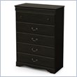 ADD TO YOUR SET: South Shore Vintage 5 Drawer Chest in Ebony