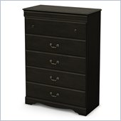 South Shore Vintage 5 Drawer Chest in Ebony