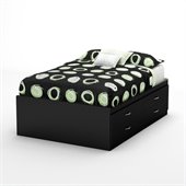 South Shore Back Bay Full Captains Bed in Pure Black