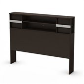 South Shore Back Bay Full Bookcase Headboard in Chocolate