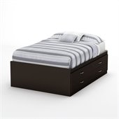 South Shore Back Bay Full Captains Bed in Chocolate