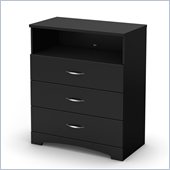 South Shore Step One Media Chest in Pure Black