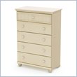 ADD TO YOUR SET: South Shore Hopedale 5 Drawer Chest in Ivory