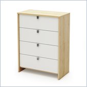 South Shore Cookie 4 Drawer Chest in Champagne and White