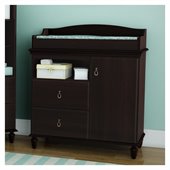 South Shore Moonlight Changing Table in Dark Mahogany
