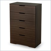 South Shore Trinity 5 Drawer Chest in Mocha