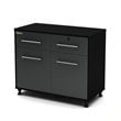 ADD TO YOUR SET: South Shore Karbon Base Storage Cabinet in Pure Black and Charcoal