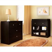 South Shore Little Teddy Country Style 3 Drawer Chest in Chocolate