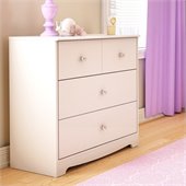 South Shore Little Jewel Country Style 3 Drawer Chest in Pure White