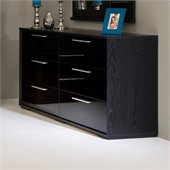 South Shore Mikka Contemporary Style 6 Drawer Dresser in Black Oak