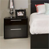 South Shore Mikka Contemporary Style Night Stand in Black Oak