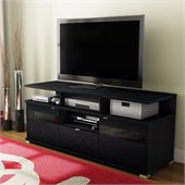 South Shore City Life II Contemporary Style TV Stand in Black Oak