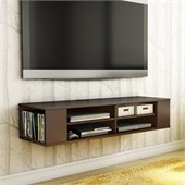 South Shore City Life Wall Mounted Media Console in Chocolate