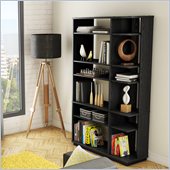 South Shore Equi Contemporary Style Shelf Bookcase in Black Oak