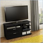 South Shore Equi Contemporary Style TV Stand in Black Oak