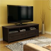 South Shore Exhibit Transitional Style TV Stand in Mocha