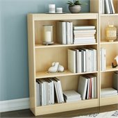 South Shore Axess Contemporary Style 3 Shelf Bookcase in Natural Maple