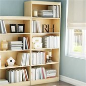 South Shore Axess Contemporary Style 5 Shelf Bookcase in Natural Maple