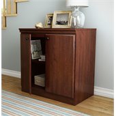 South Shore Morgan Transitional Style Storage Cabinet in Royal Cherry