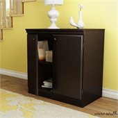 South Shore Morgan Transitional Style Storage Cabinet in Chocolate