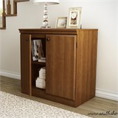 South Shore Morgan Transitional Style Storage Cabinet in Morgan Cherry