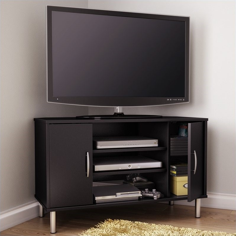 Details about South Shore Renta Corner Pure Black TV Stand