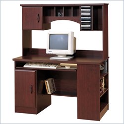 South Shore Park Wood Computer Desk with Hutch in Cherry