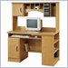 South Shore Park Collection Wood Computer Desk with Hutch in Honey Oak