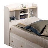 South Shore Newbury Twin Headboard in White and Natural Maple Finish