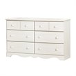 ADD TO YOUR SET: South Shore Summer Breeze 6 Drawer Dresser in White Wash 
