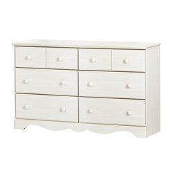 South Shore Summer Breeze 6 Drawer Dresser in White Wash