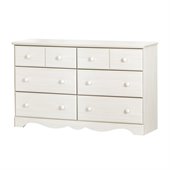 South Shore Summer Breeze 6 Drawer Dresser in White Wash 