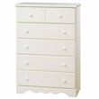 ADD TO YOUR SET: South Shore Summer Breeze 5 Drawer Chest in White Wash Finish